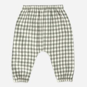 Quincy Mae - Woven Pant - Sea Green Gingham - 18-24M